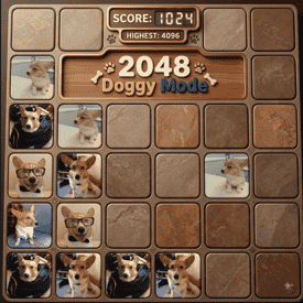 2048 Doggy Mode: Corgi puzzle grid game board