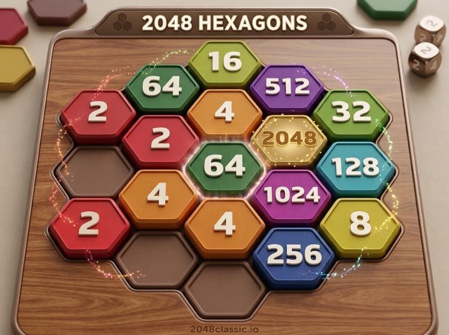 play game 2048 hexagon free online