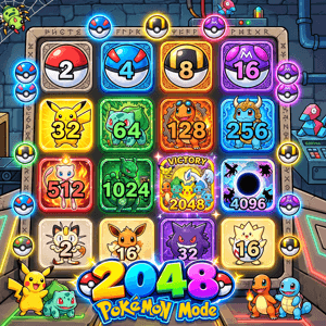 2048 Pok&eacute;mon Mode: Merge Pok&eacute;mon, conquer Mew!