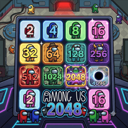 Among Us 2048: An adventure with colorful crewmates